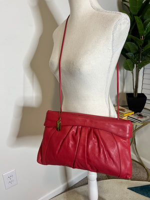 Vintage Red Evan Picone Leather Shoulder bag
